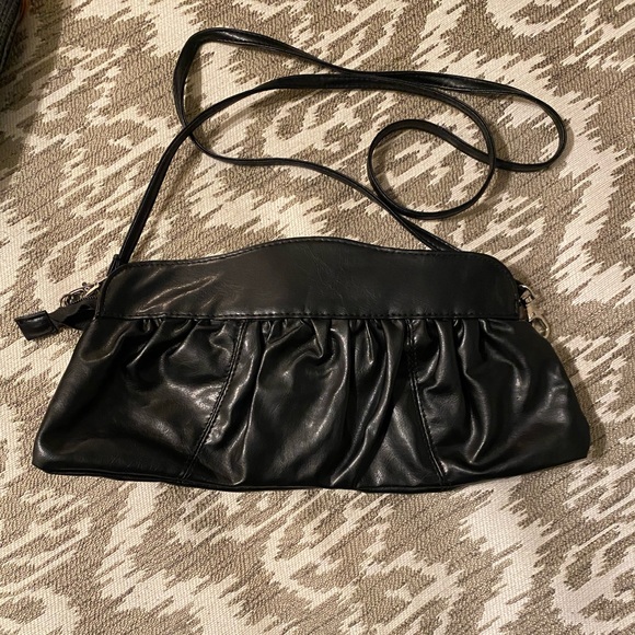 D-fusion black handbag purse - removable shoulder strap - animal print - zipper - Picture 3 of 7